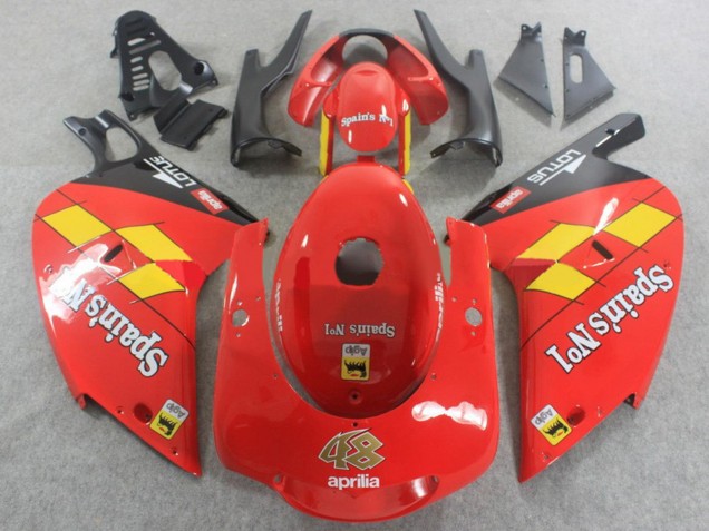 2000-2005 Aprilia RS125 Motorcycle Fairings - Red Yellow Black Spains No1 Canada