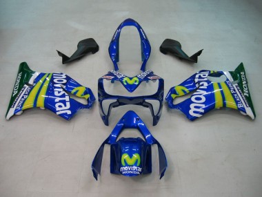 Cheap 2004-2007 Honda CBR600 F4i Motorcycle Fairings - Blue Yellow Green MoviStar Canada