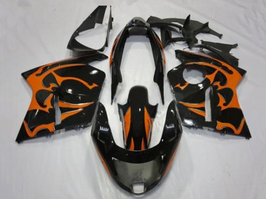 Cheap 1996-2007 Honda CBR1100XX Blackbird Motorcycle Fairings - Glossy Black Orange Flame Canada
