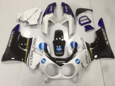 Cheap 1992-1993 Honda CBR900RR 893 Motorcycle Fairings - White Blue Glossy Black Konica Minolta Canada