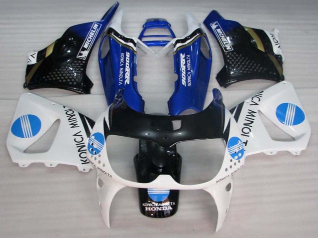 1994-1995 Honda CBR900RR 893 Motorcycle Fairings - White Blue Glossy Black Konica Minolta Canada
