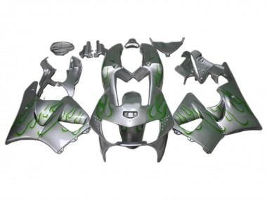 Cheap 1998-1999 Honda CBR900RR 919 Motorcycle Fairings - Silver Green Flame Canada