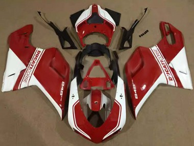 Cheap 2007-2014 Ducati 848 Motorcycle Fairings - White Red Corse Canada