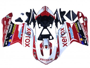 Cheap 2007-2014 Ducati 848/1098/1198 Motorcycle Fairings - White Red Glossy Black Valsir Xerox Canada