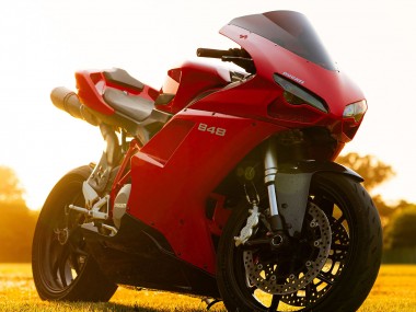 Cheap 2007-2014 Ducati 848 Motorcycle Fairings - Red Glossy Black Canada