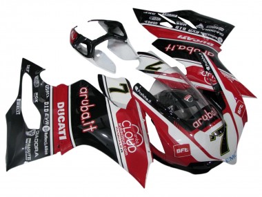 Cheap 2011-2014 Ducati Panigale 899/1199 Motorcycle Fairings - White Red Glossy Black Aruba.it 7 Canada