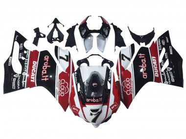 Cheap 2011-2014 Ducati Panigale 899/1199 Motorcycle Fairings - White Red Glossy Black Aruba.it 7 Canada