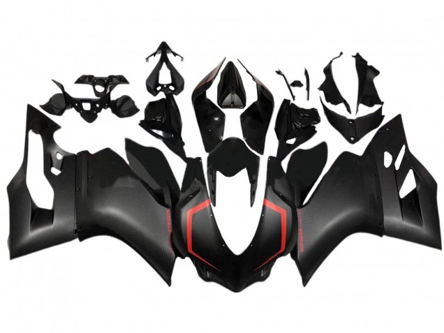 2015-2020 Ducati 1299 Motorcycle Fairings - Black Carbon Fiber Style Red Canada