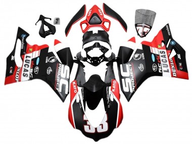 Cheap 2015-2020 Ducati 959/1299 Motorcycle Fairings - White Red Matte Black Lucas 33 Canada