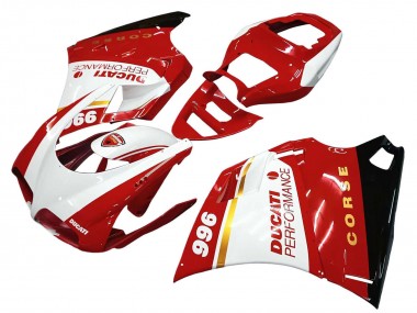 Cheap 1993-2005 Ducati 996 Motorcycle Fairings - White Red Gold Glossy Black Corse Performance Canada