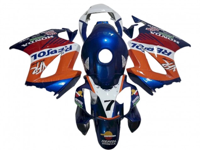 2002-2013 Honda VFR 800 Motorcycle Fairings - White Orange Blue Repsol Canada