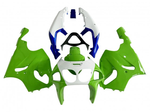 1996-2003 Kawasaki ZX7R Motorcycle Fairings - White Green Blue Canada