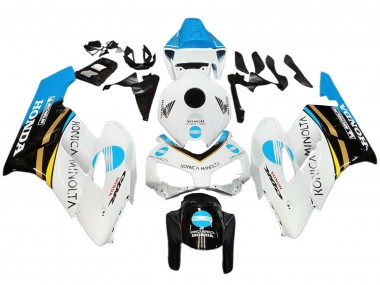 Cheap 2004-2005 Honda CBR1000RR Motorcycle Fairings - White Light Blue Yellow Black Konica Minolta Canada