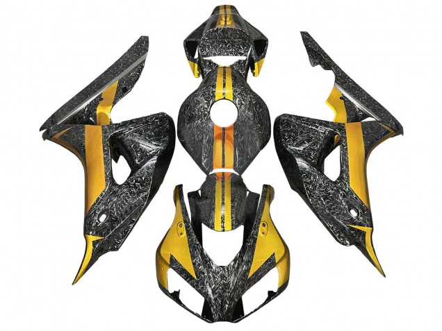2006-2007 Honda CBR1000RR Motorcycle Fairings - Gold Black Forged Carbon Fiber Canada
