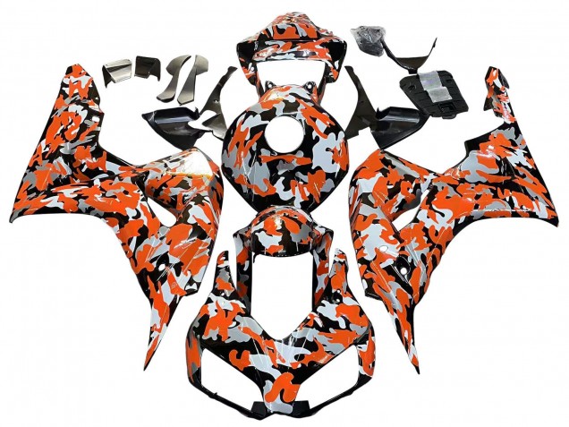 2006-2007 Honda CBR1000RR Motorcycle Fairings - Black Orange Silver Camouflage Canada