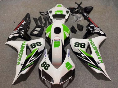 Cheap 2006-2007 Honda CBR1000RR Motorcycle Fairings - White Green Glossy Black Hannspree 88 Canada