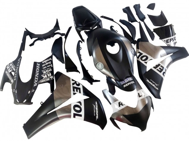 2008-2011 Honda CBR1000RR Motorcycle Fairings - Silver Matte Black Repsol Canada