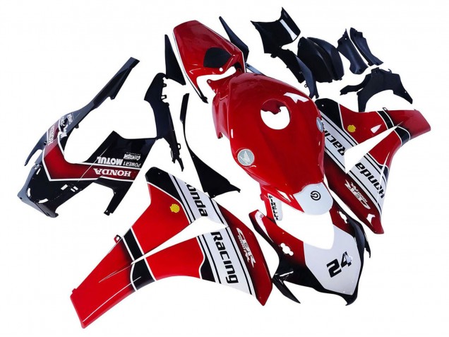 2008-2011 Honda CBR1000RR Motorcycle Fairings - White Red Glossy Black Racing 24 Canada