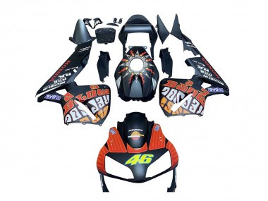 Cheap 2003-2004 Honda CBR600RR Motorcycle Fairings - Matte Black Orange Repsol Rossi 46 Canada