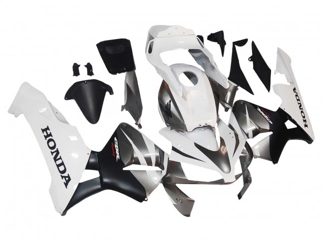 2003-2004 Honda CBR600RR Motorcycle Fairings - White Matte Black Racing Canada