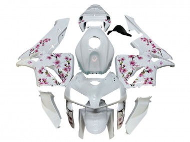 Cheap 2005-2006 Honda CBR600RR Motorcycle Fairings - White with Cherry Blossom Canada