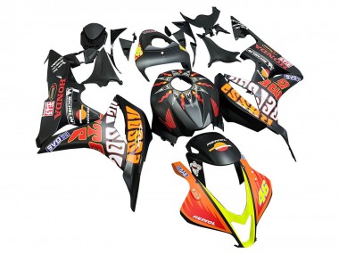 Cheap 2007-2008 Honda CBR600RR Motorcycle Fairings - Matte Black Orange Red Rossi Repsol 46 Canada