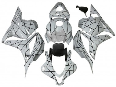 Cheap 2009-2012 Honda CBR600RR Motorcycle Fairings - White Grey Black Lines Canada