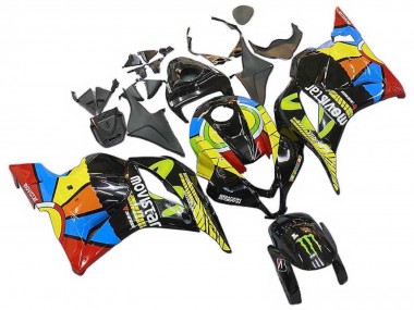 Cheap 2009-2012 Honda CBR600RR Motorcycle Fairings - Black Multicolor MoviStar Canada
