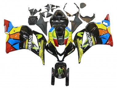 Cheap 2009-2012 Honda CBR600RR Motorcycle Fairings - Black Multicolor MoviStar Canada