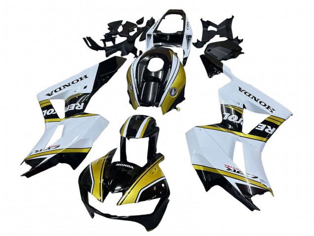 2013-2023 Honda CBR600RR Motorcycle Fairings - White Gold Glossy Black Repsol Canada