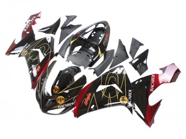 Cheap 2006-2007 Kawasaki ZX10R Motorcycle Fairings - Black Red Gold BACARDI Canada