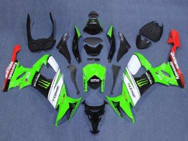 Cheap 2008-2010 Kawasaki ZX10R Motorcycle Fairings - Green White Red Black Monster Canada