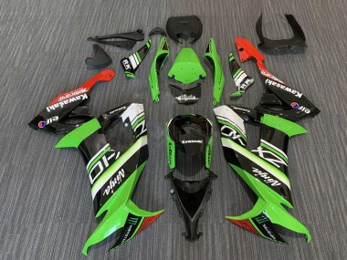 Cheap 2008-2010 Kawasaki ZX10R Motorcycle Fairings - Green White Red Black Elf Monster Energy Canada