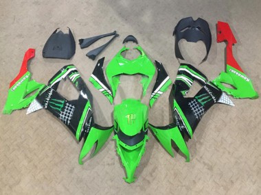 Cheap 2008-2010 Kawasaki ZX10R Motorcycle Fairings - Green White Black Red Monster Canada