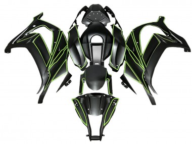 Cheap 2008-2010 Kawasaki ZX10R Motorcycle Fairings - Matte Black Green Lines Canada