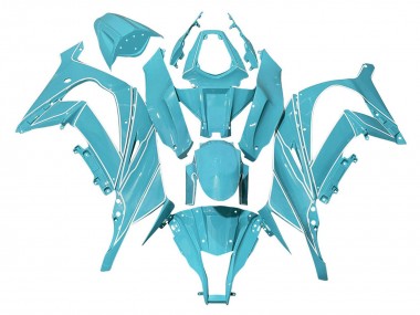 Cheap 2008-2010 Kawasaki ZX10R Motorcycle Fairings - Light Blue White Lines Canada