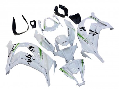 Cheap 2011-2015 Kawasaki ZX10R Motorcycle Fairings - White Green Stripe Black Ninja Canada