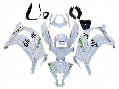 Cheap 2011-2015 Kawasaki ZX10R Motorcycle Fairings - White Green Stripe Black Ninja Canada