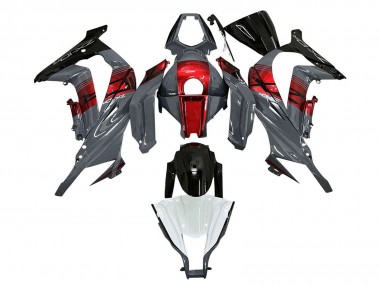 Cheap 2011-2015 Kawasaki ZX10R Motorcycle Fairings - Grey RED Glossy Black Canada