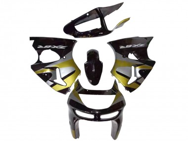 Cheap 1998-1999 Kawasaki ZX6R Motorcycle Fairings - Glossy Black Silver Yellow Canada