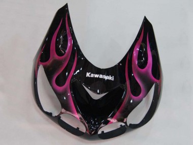 Cheap 2006-2011 Kawasaki ZX14R ZZR1400 Motorcycle Fairings - Glossy Black Red Pink Flame Canada