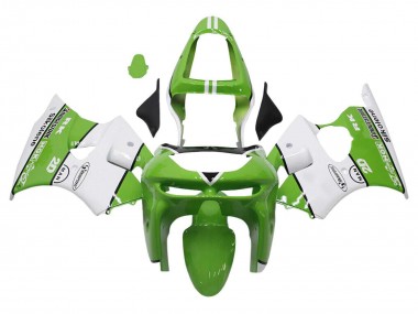 Cheap 1998-1999 Kawasaki ZX6R Motorcycle Fairings - Green White Black Silkolene Bridgestone Canada
