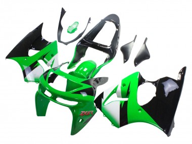 Cheap 1998-1999 Kawasaki ZX6R Motorcycle Fairings - Green White Glossy Black Canada