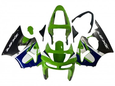 Cheap 1998-1999 Kawasaki ZX6R Motorcycle Fairings - Green White Blue Silver Glossy Black Canada