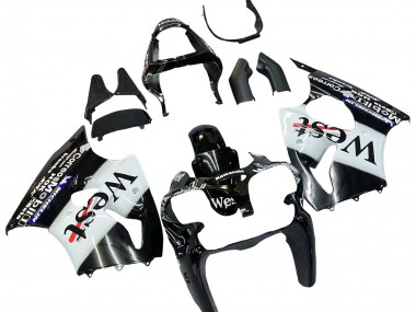 Cheap 2000-2002 Kawasaki ZX6R Motorcycle Fairings - Glossy Black White West Michelin Canada