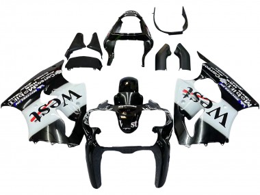 Cheap 2000-2002 Kawasaki ZX6R Motorcycle Fairings - Glossy Black White West Michelin Canada