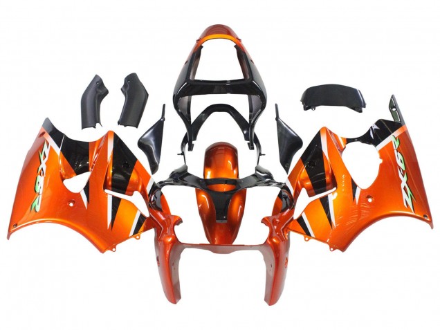 2000-2002 Kawasaki ZX6R Motorcycle Fairings - Orange Black Canada