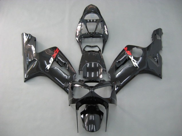 2003-2004 Kawasaki ZX6R Motorcycle Fairings - Glossy Black Canada