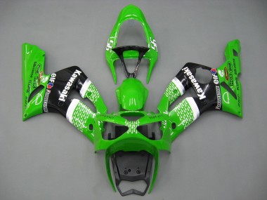 Cheap 2003-2004 Kawasaki ZX6R Motorcycle Fairings - Green White Black Elf Bridgestone Canada