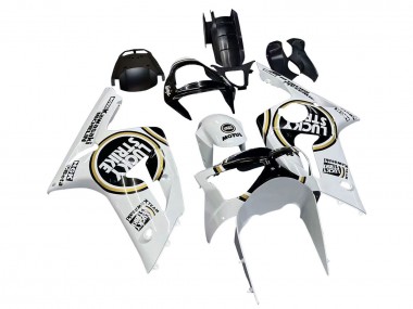 Cheap 2003-2004 Kawasaki ZX6R Motorcycle Fairings - White Black Motul Lucky Strike Canada